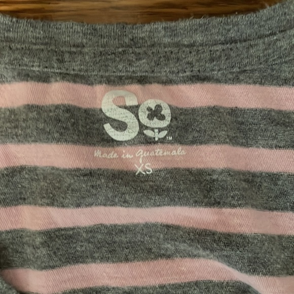 SO Striped Junior Girls Long Sleeve T-Shirt - Picture 2 of 5